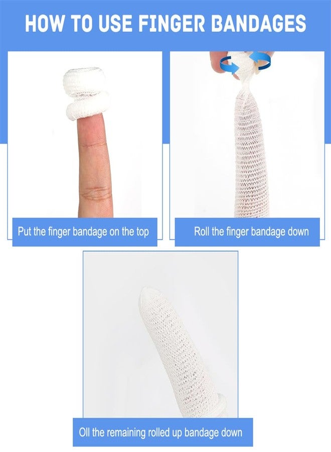 Yeasing Finger Bandages 30pcs Bobs Thumb Bandage Finger Bandage Tubular White Cotton Finger Cots Finger Stall for Work Kitchen Finger Protection - Image 3